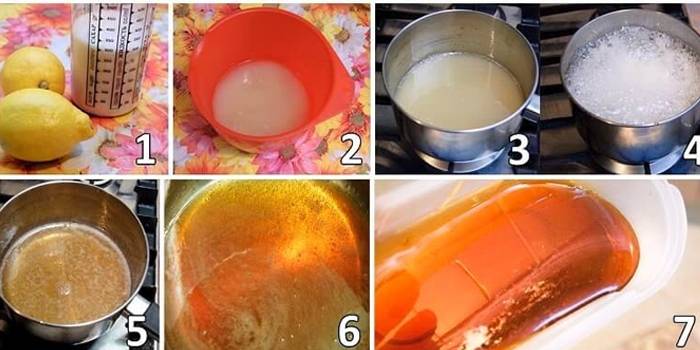 Jugo de limón y azúcar