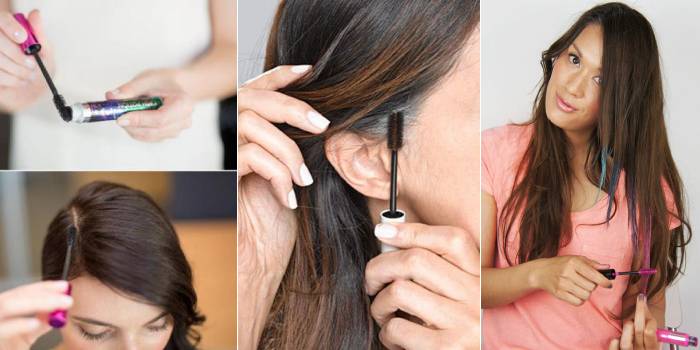 Rímel no cabelo para cabelos grisalhos