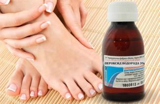 Peróxido de hidrogênio das unhas dos pés