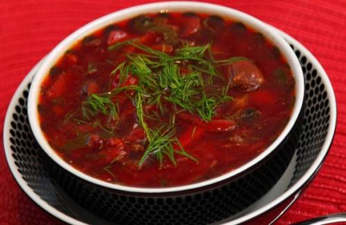Borsch con frijoles