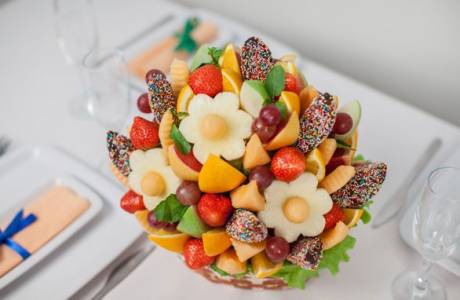 Buquê de frutas DIY
