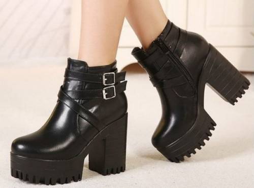 Buty damskie z grubymi podeszwami