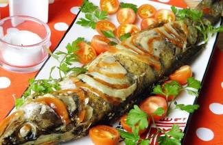 Lucioperca en el horno