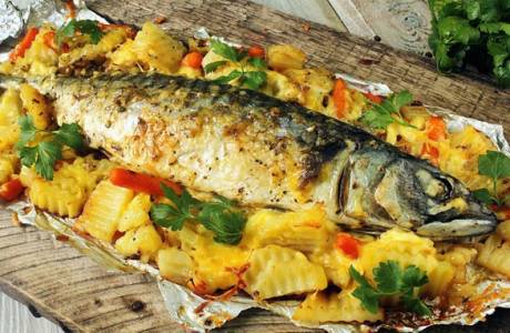 Pescado y papas al horno
