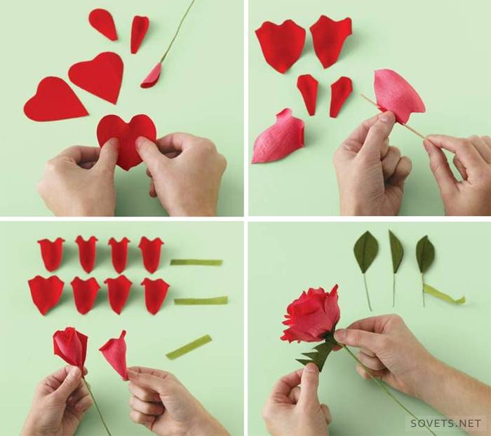 Producción de flores corrugadas paso a paso