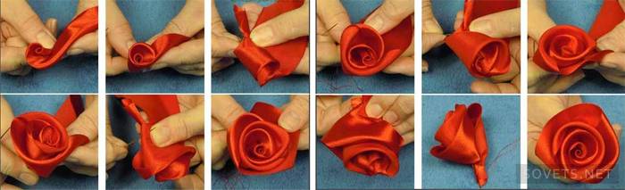 Crea una rosa con una cinta de raso
