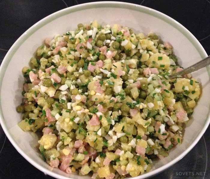 Cómo cocinar ensalada Olivier clásica: paso 5