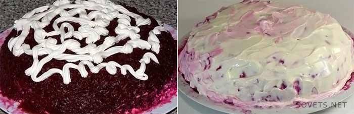 Слој рендоване репе и мајонеза