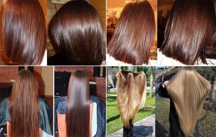 Antes e depois de aplicar a mistura de cebola