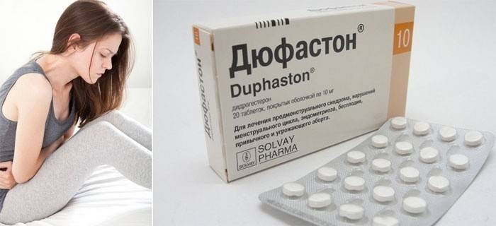 En la foto, Dufaston para la menstruación