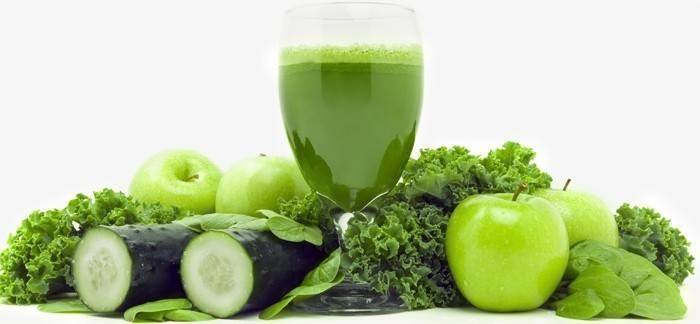 Frutas y verduras verdes