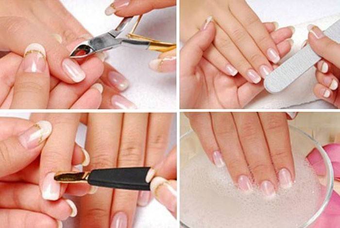 Procedimento de corte de manicure