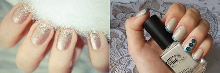 Lantejoulas e strass na manicure