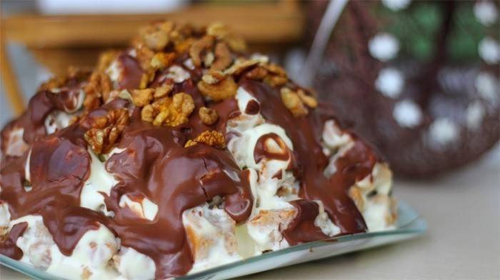 Opção de sobremesa de creme