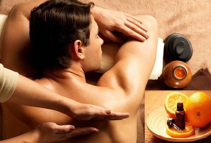 Massagem com óleo de casca de toranja