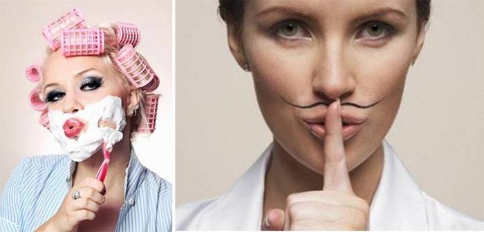 Mulheres com bigode e navalha
