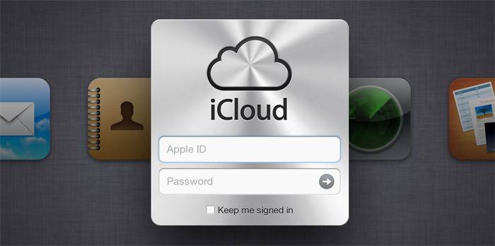 Okno logowania iCloud