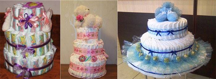Hermosos pasteles de pañales