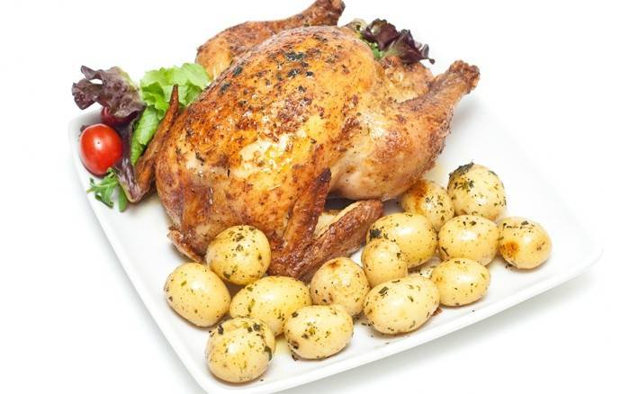 Pollo a la parrilla con papas