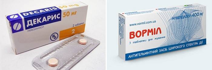 Dekaris antiparasitário e Vormil para o tratamento de vermes em adultos