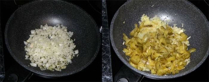 Rodajas de cebolla y pepinillos