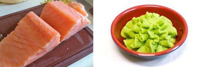  Filet z czerwonej ryby i wasabi