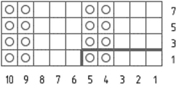 Padrão de tricô 3x2