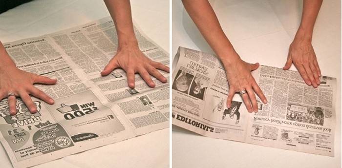 Składana gazeta na pół