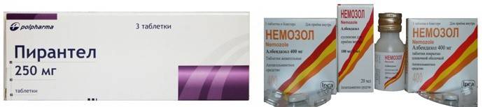 Drogas anti-helmínticas Pirantel e Nemozol