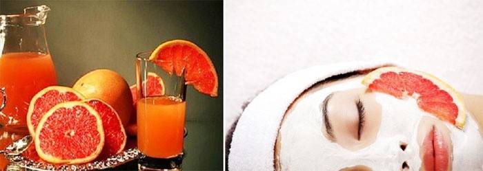 Máscara facial com toranja
