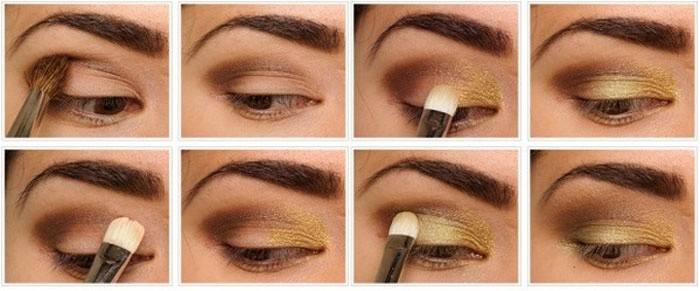 Tons dourados nas pálpebras