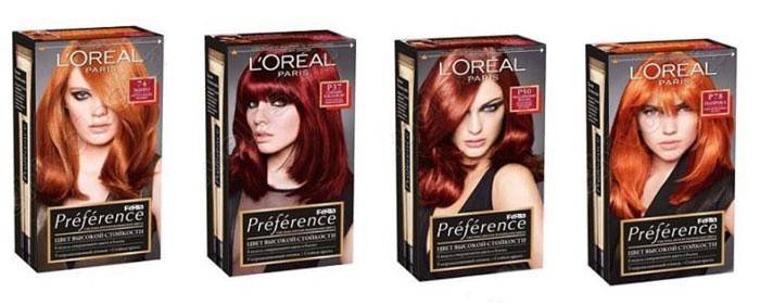 Paleta de tons vermelhos e vermelhos da Loreal