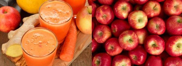 Bebida de jengibre con manzanas