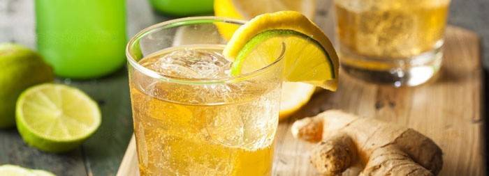 Bebida de limón y jengibre