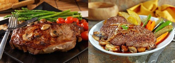 Carne con salsa de champiñones