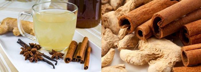 Bebida de canela y jengibre