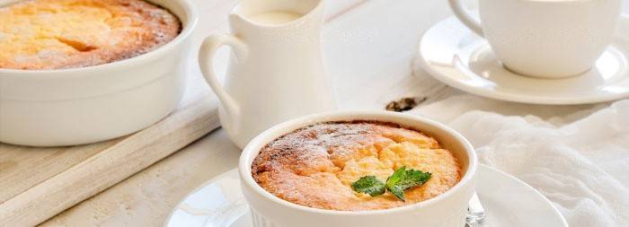 Postre de soufflé de cuajada