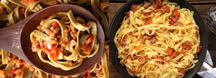 Opções de receita de massa
