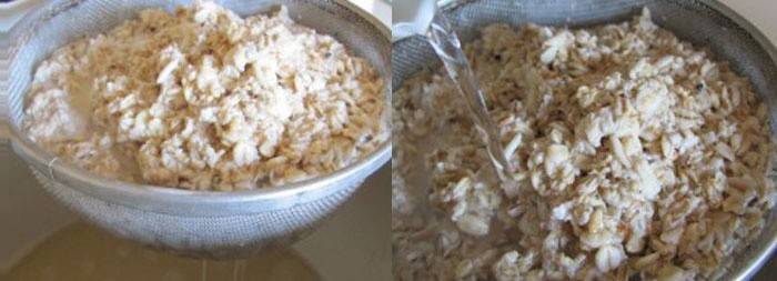 Verter escamas con agua