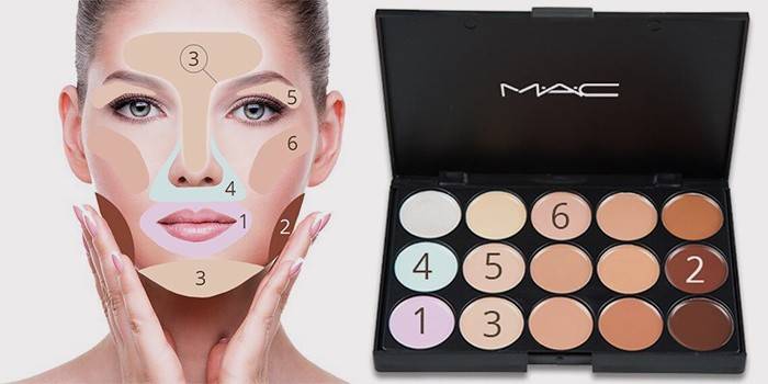 Esquema de aplicação de paleta e corrector