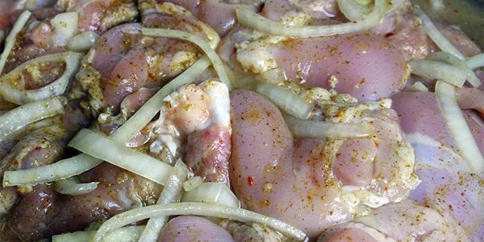 Filete con vinagre y cebolla