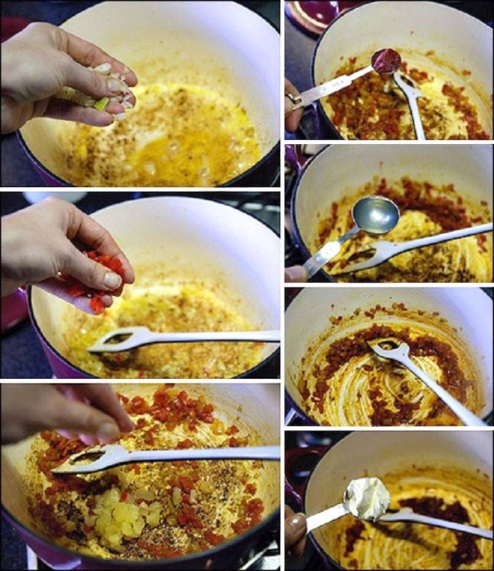 Coloque legumes e abacaxi em uma panela
