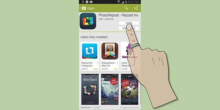 Abrir la aplicación PhotoRepost en Android