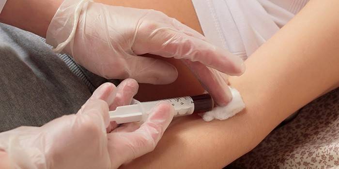 Técnico de laboratório leva sangue de uma veia para análise