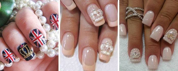 Diamantes de imitación en nail art con corona
