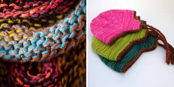 Sombreros multicolores de punto