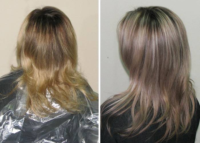 Fotos antes y después de broncear el cabello