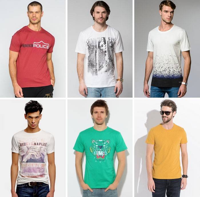 Coleções de design de t-shirts masculinas