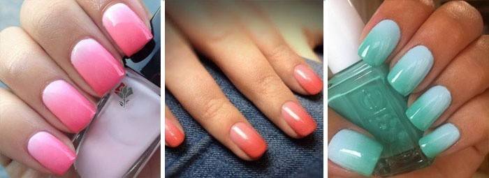 Manicura Ombre en una paleta.
