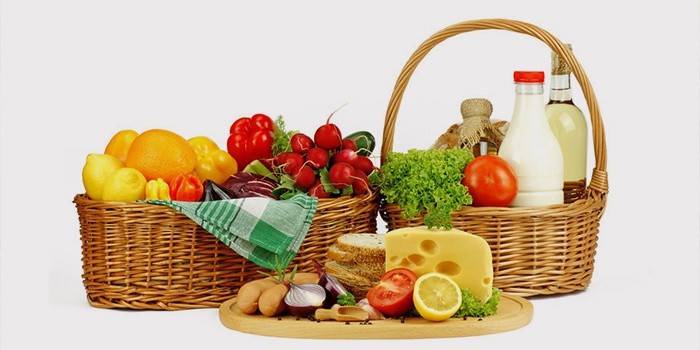 Conjunto de alimentos saludables